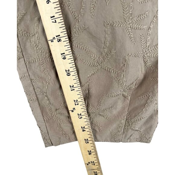 House Of Harlow 1960 Tan Embroidered Cotton Barrel Leg With Elastic Waist US M - Picture 8 of 12